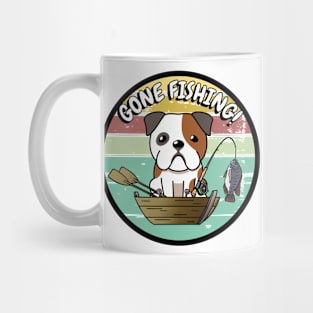 Cute english bulldog has gone fishing Mug